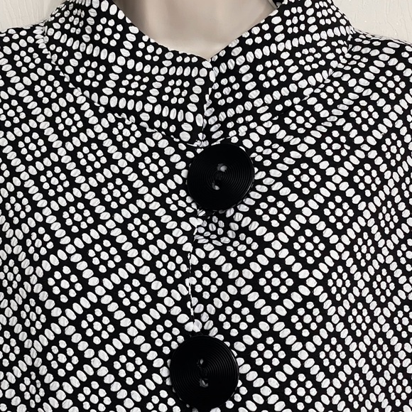 JM Collection Black & White Jacket Top Medium - Picture 2 of 7